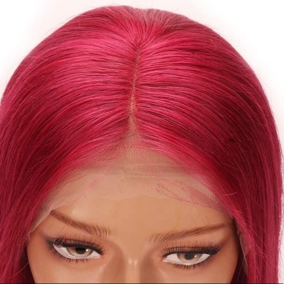 14” SHORT DP RED BOB HUMAN HAIR STRAIGHT LACEFRONT main image 6
